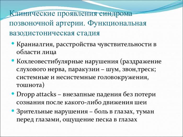 Коды мкб 10 синдром позвоночной артерии