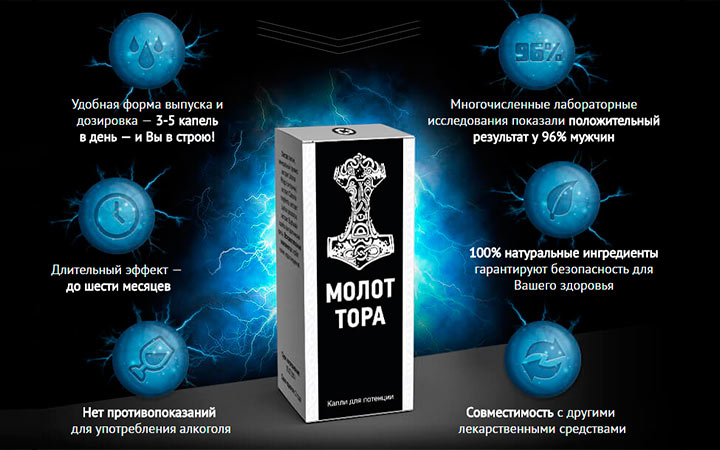 Преимущества препарата Молот Тора Преимущества препарата Молот Тора