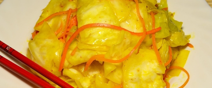 Капуста с шафраном и морковкой маринованная капуста с шафраном