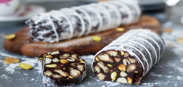 сладкая колбаска из печенья домашняя колбаска из печенья