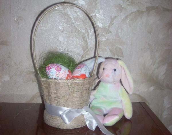 корзинка из бечевки корзина из веревки