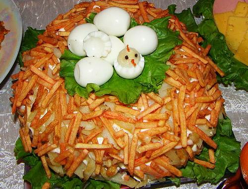 Салат гнездо глухаря Салат гнездо глухаря дома