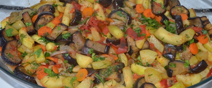 Соте из баклажанов в духовке Соте из баклажанов с мясом
