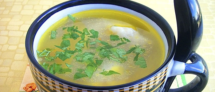 Суп с клецками на курином бульоне Вкусный суп с клецками